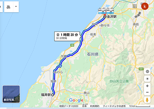 福井から金沢